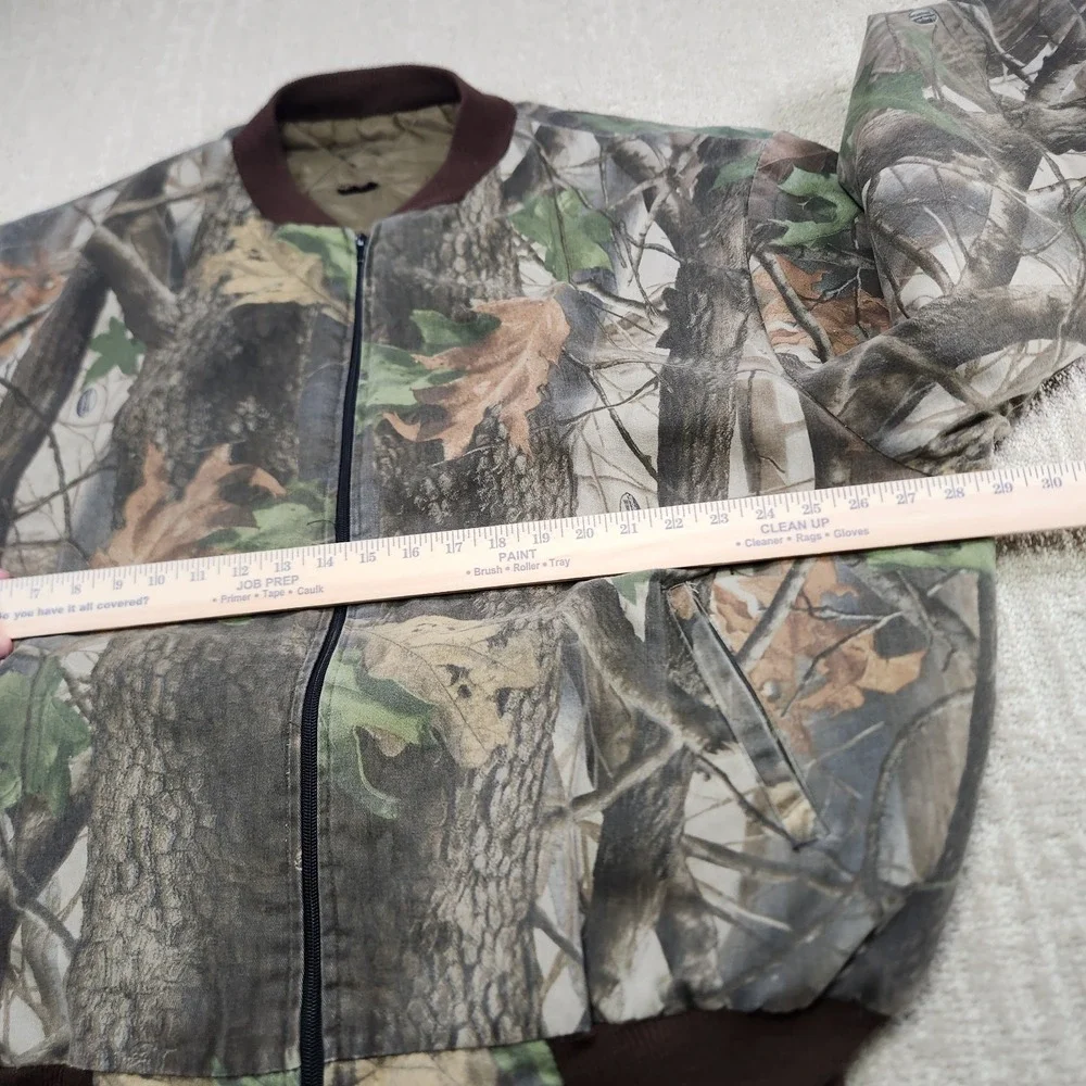 Vintage Realtree Camo Jacket Men 2XL Hardwoods‎ Hunting Full Zip Quilt Lined